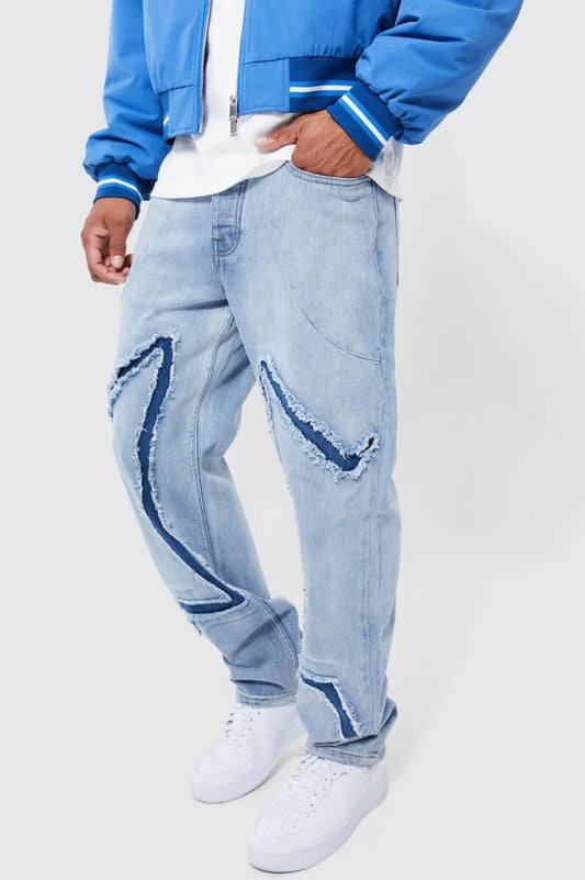 Jeans with ripped pattern